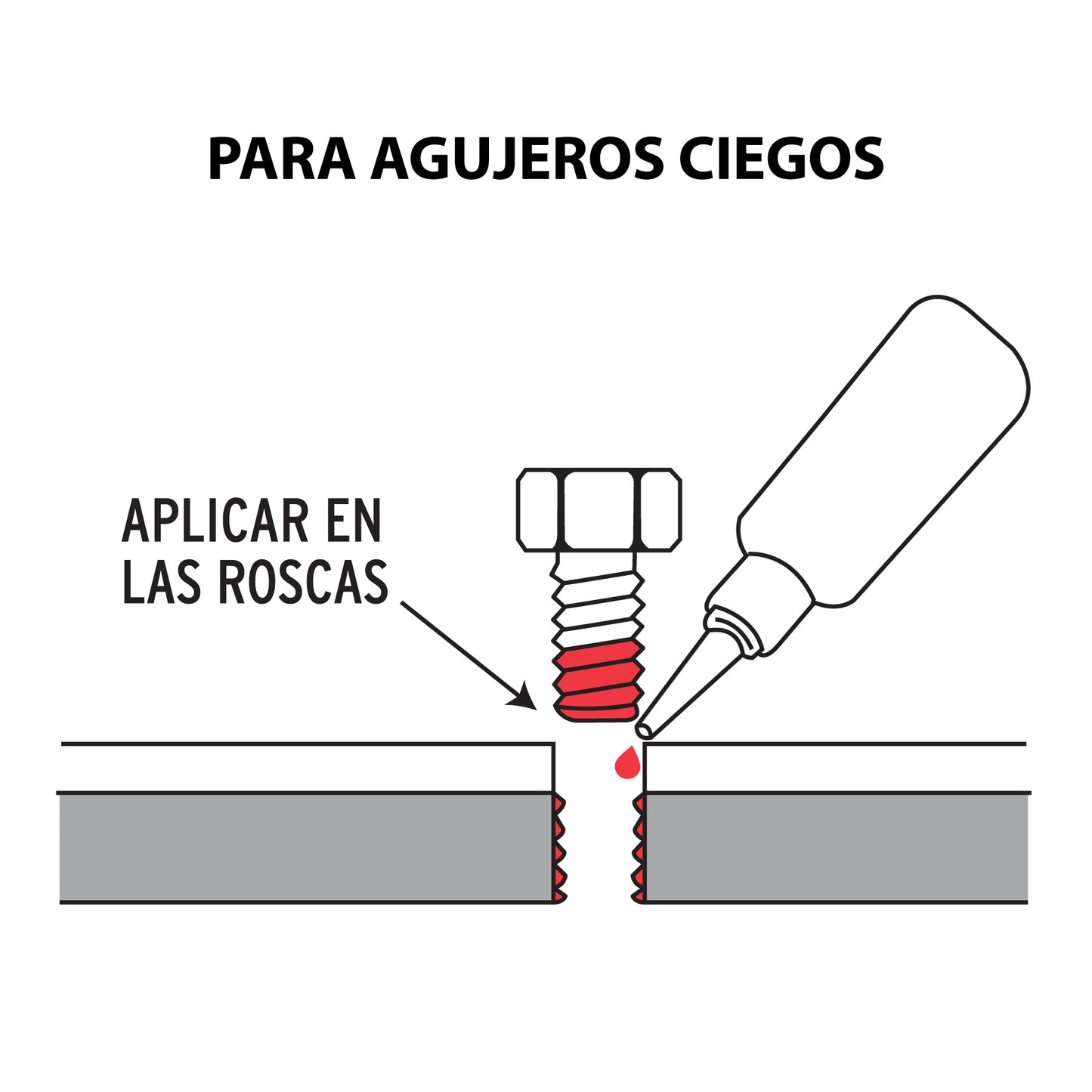 FIJADOR DE ROSCAS PERMANENTE 10ML ROJO TRUPER